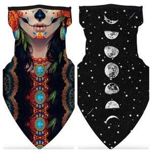 2 Face Bandana Masks w/ Ear Loops Stylish